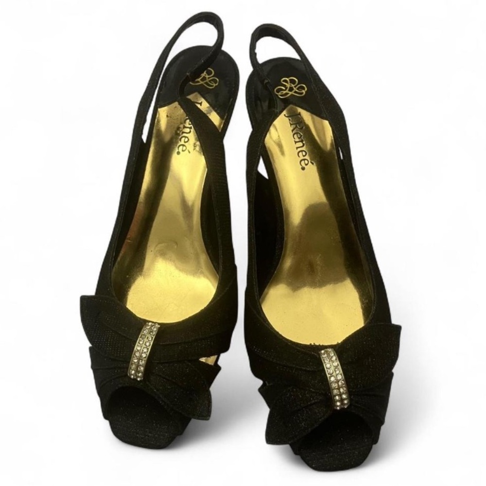 J Renee sparkly black kitten heels US women’s size 7.5